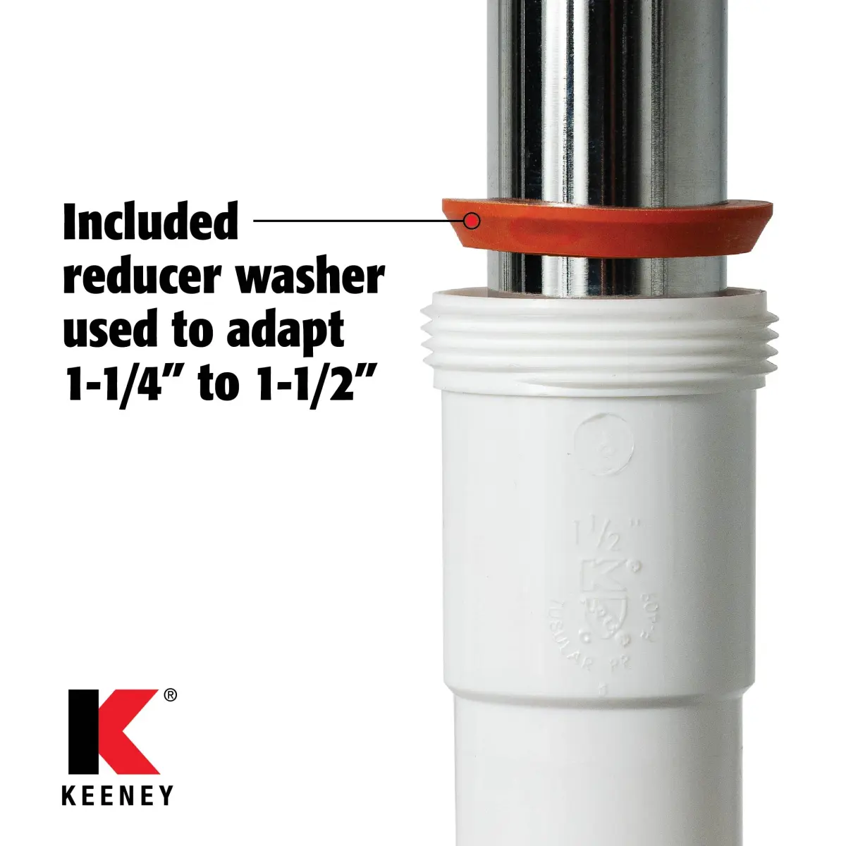 Plumb Pak 46WK Straight Extension Coupling Trap Adapter 1.5" or 1.25" x 1.5" White | Slip Joint Connection for Plumbing - view 8