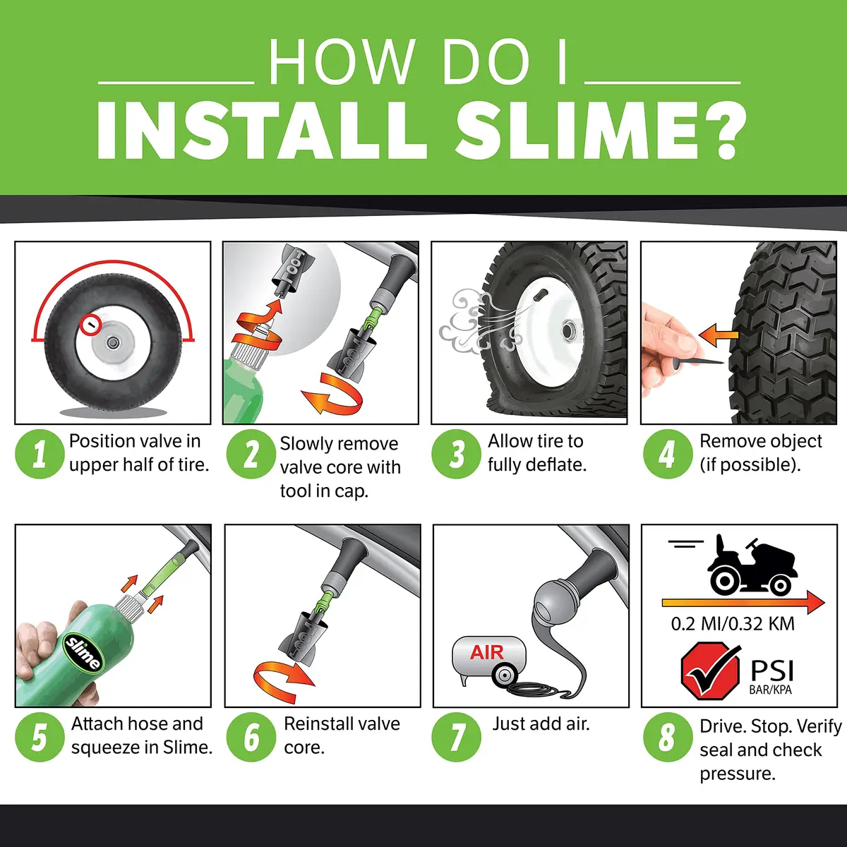 Slime 10007 Tire Sealant 236.58ml (8 Fl Oz) | Seals Tubeless Punctures Up to 6mm - view 7