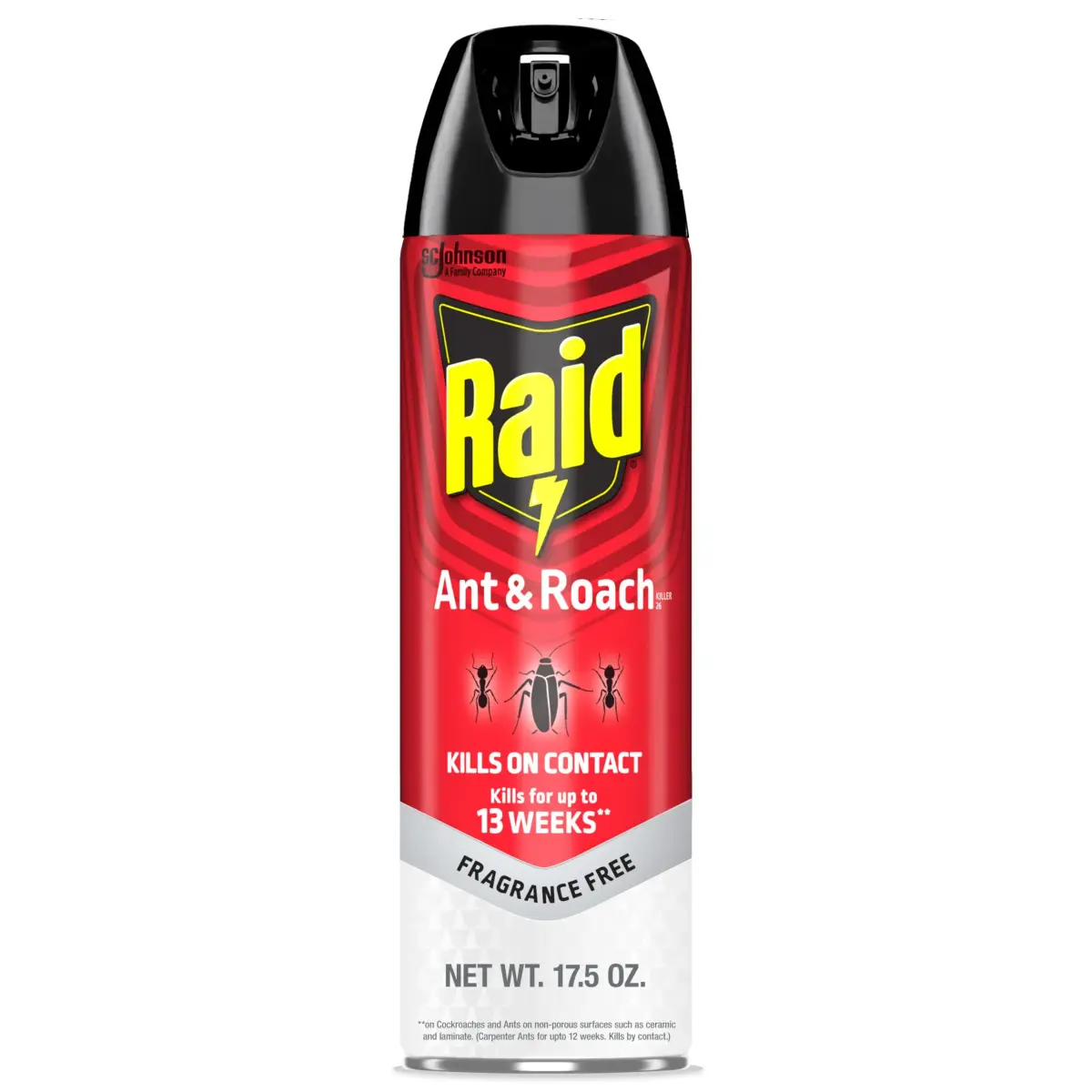 Raid Ant & Roach Killer Fragrance Free 17.5oz (496ml) | Kills Bugs on Contact - main product image