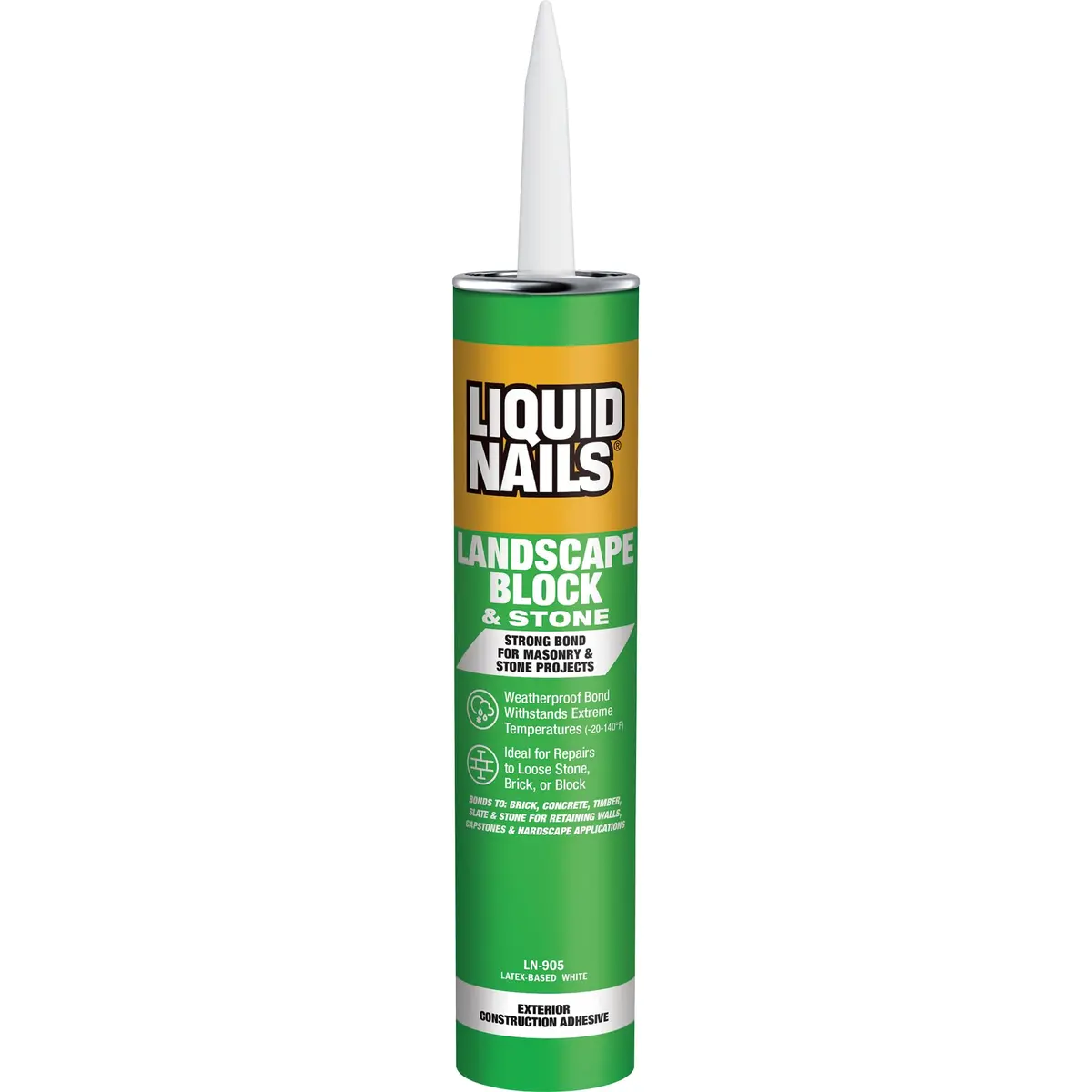 Liquid Nails LN-905 Landscape Block Adhesive 10 oz Weather-Resistant Bond for Stone & Timber - main product image