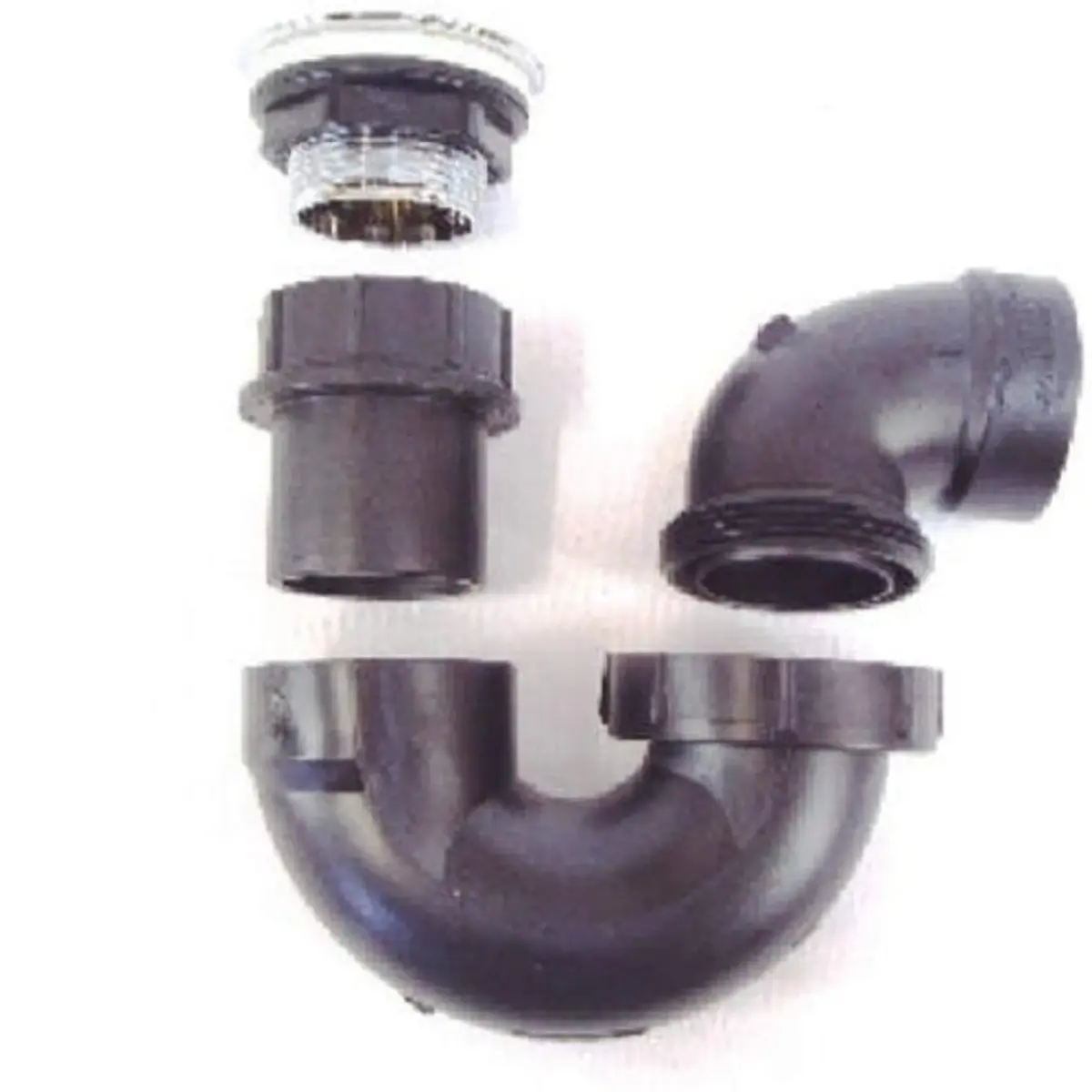 UNITED STATES HDW P118C Tub Drain Assembly Kit with Pop-Up Stopper & P-Trap, Black | Modern Style - main product image