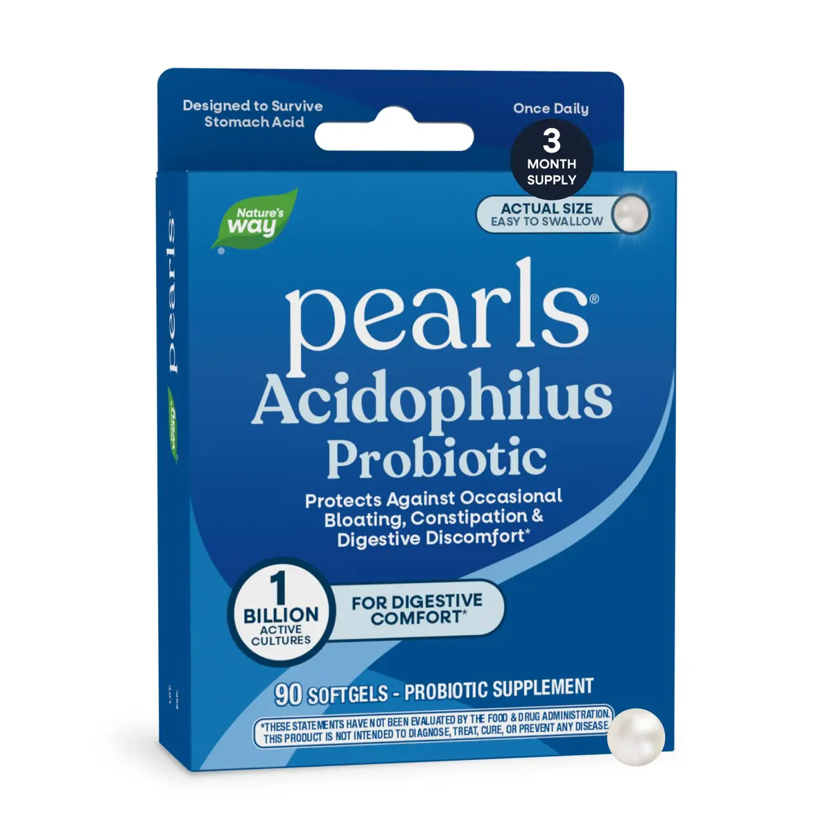 Nature's Way Probiotic Pearls Acidophilus Softgels 90 Count | Supports Digestive Balance & Immune Health - main product image