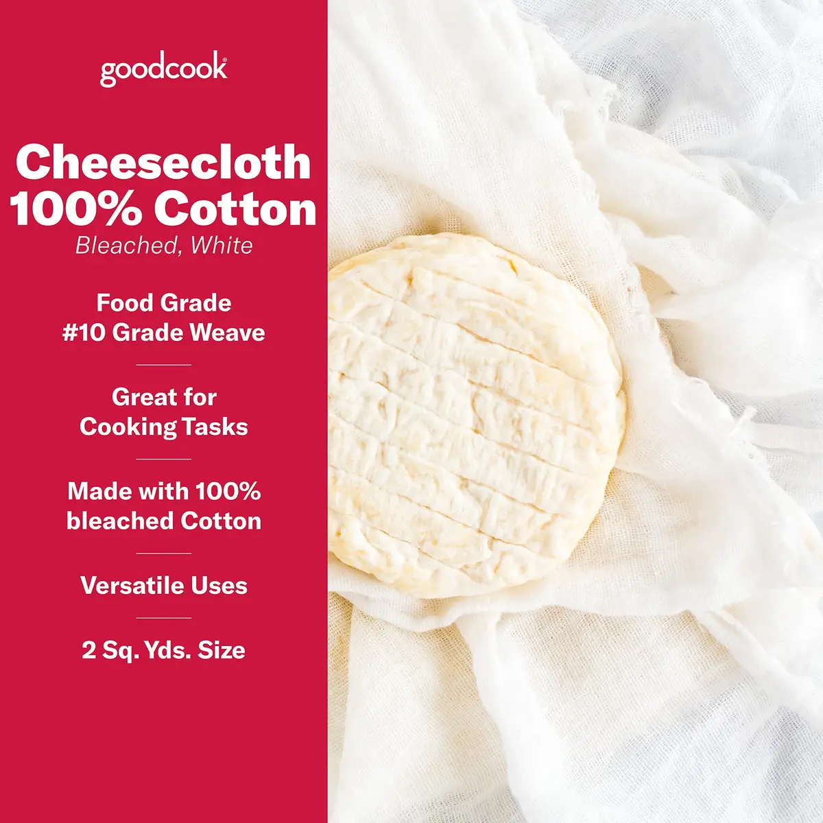 GoodCook Cheesecloth 100% Cotton, 2 sq yards | Food Grade, Bleached & Oven Safe - view 2