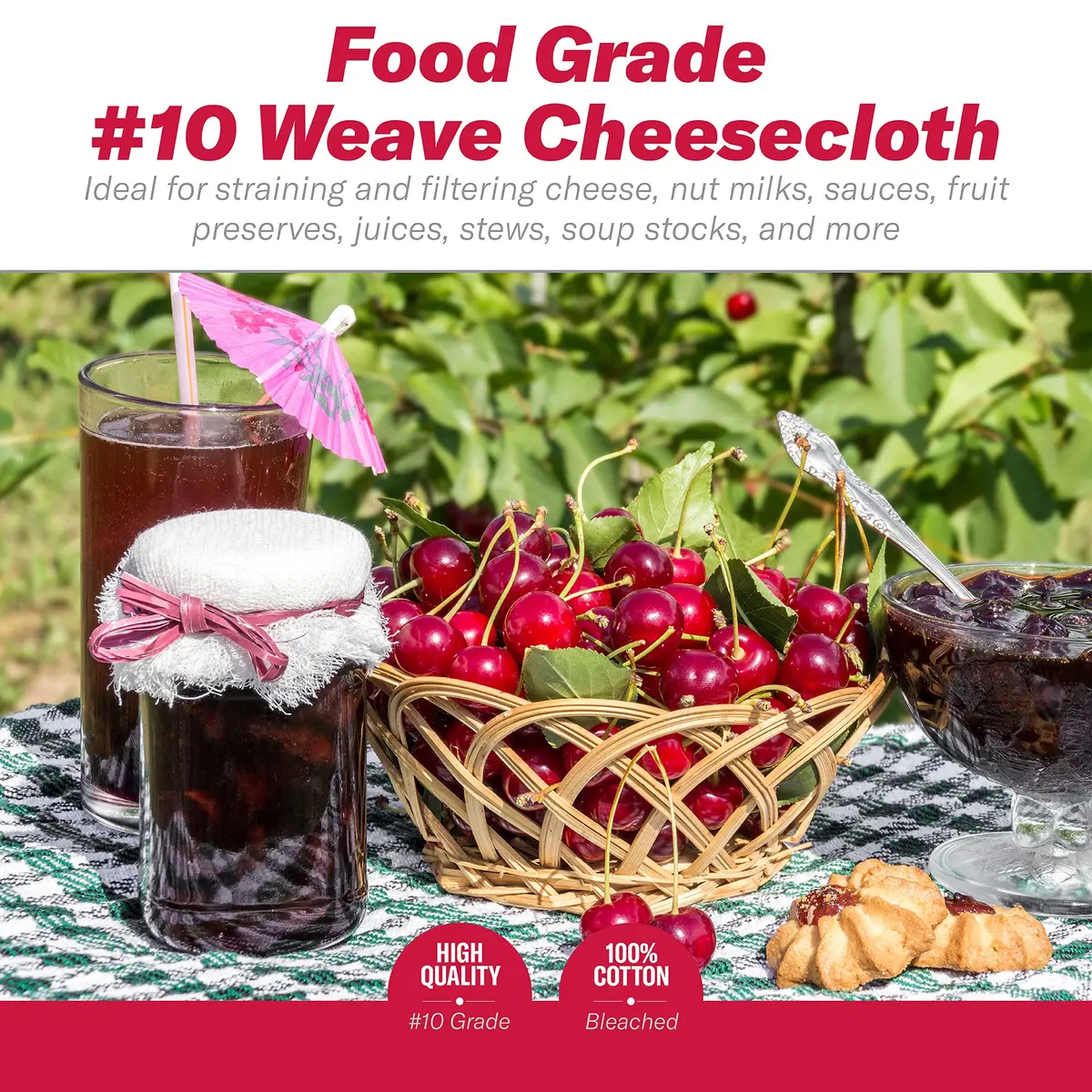 GoodCook Cheesecloth 100% Cotton, 2 sq yards | Food Grade, Bleached & Oven Safe - view 3