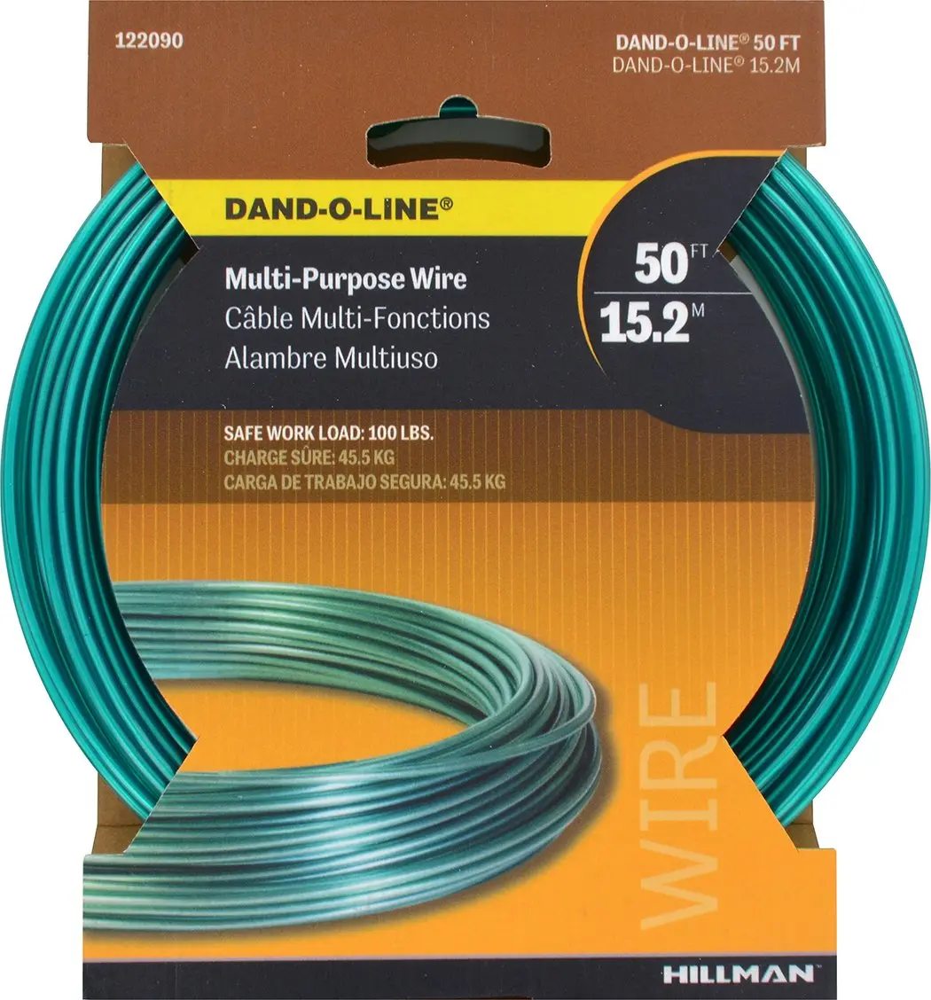 Hillman Green Plastic Coated Steel Wire for Clothesline Wire | 14 Gauge, 50 ft, Water & Sun Resistant - view 2