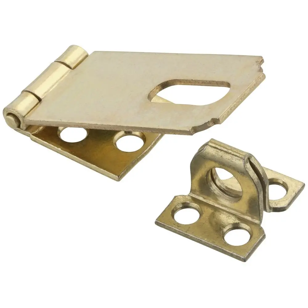National Hardware N102-178 Safety Hasp Latch Lock, 2-1/2 in, Brass | Durable Brass Security Hasp for Doors & Cabinets - main product image