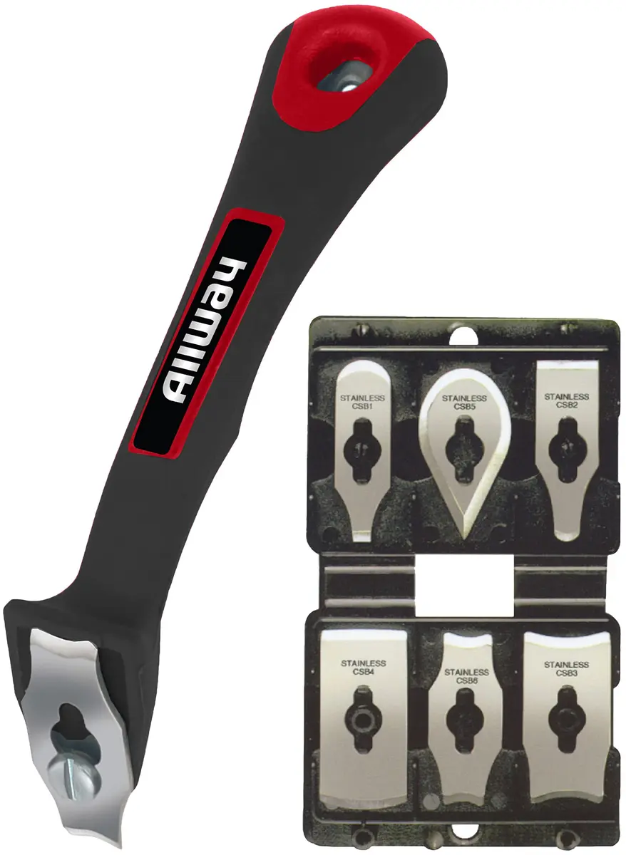 ALLWAY CS6 Soft-Grip Contour Scraper Set with 6 Blades and File | Versatile Painting Tool for Flat & Curved Surfaces - main product image