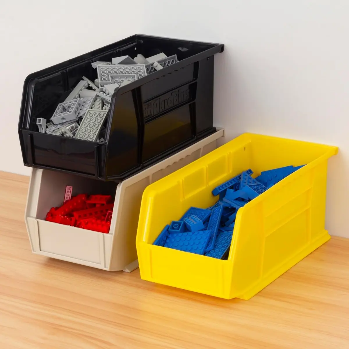 Akro-Mils 30230 AkroBins Plastic Storage Bins, 11"x5"x5", Yellow, 12-Pack | Heavy-Duty Stackable Organizer - view 2