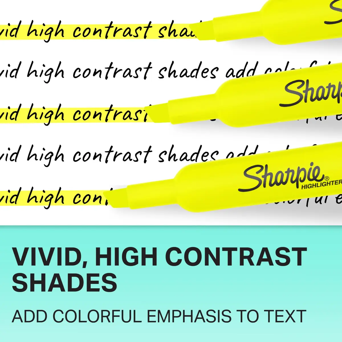 Sharpie Accent Tank-Style Highlighter, Fluorescent Yellow, 2-Pack | Bright Fluorescent Yellow Ink - view 5