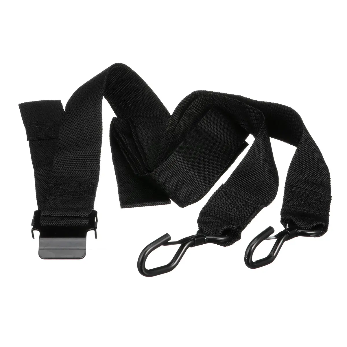 SEACHOICE 16 Ft. x 2 Inch Black Gunwale Trailer Tie Down Strap with J-Hook | Secures Boats on Highway - view 3