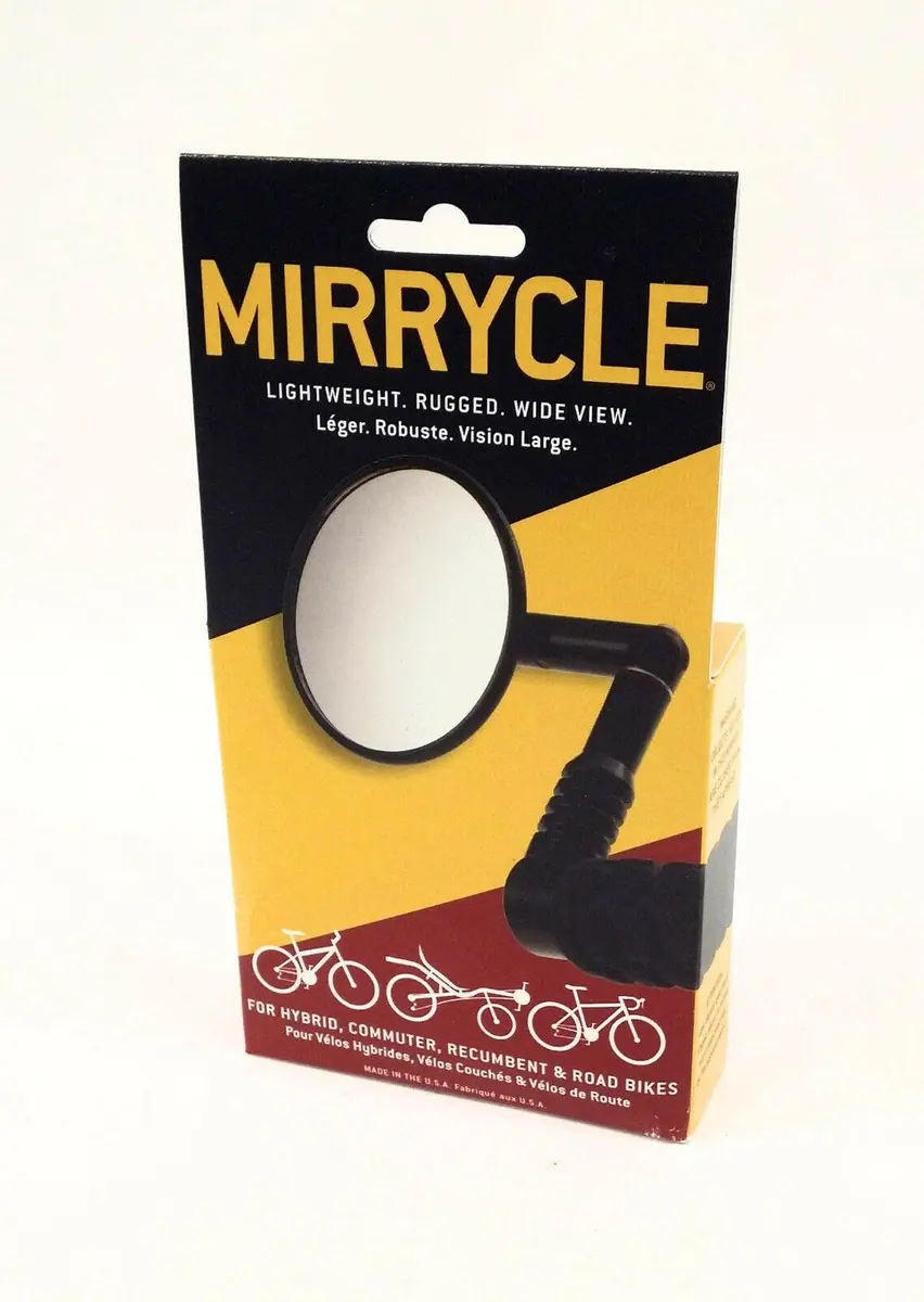 Mirrycle Mountain Bike Mirror | Universal Handlebar Mount | Convex Polycarbonate - main product image