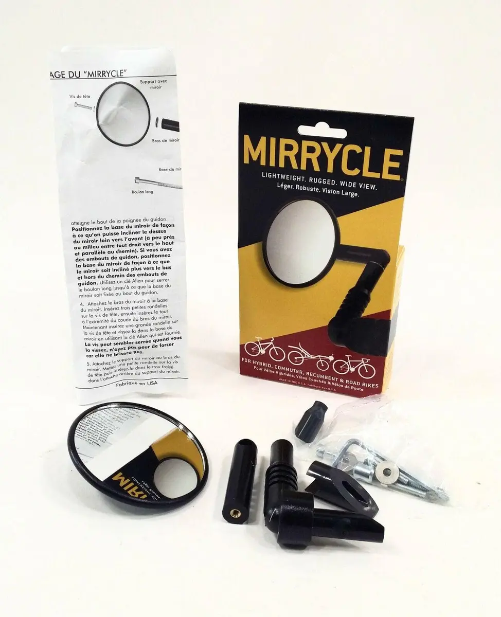 Mirrycle Mountain Bike Mirror | Universal Handlebar Mount | Convex Polycarbonate - view 2