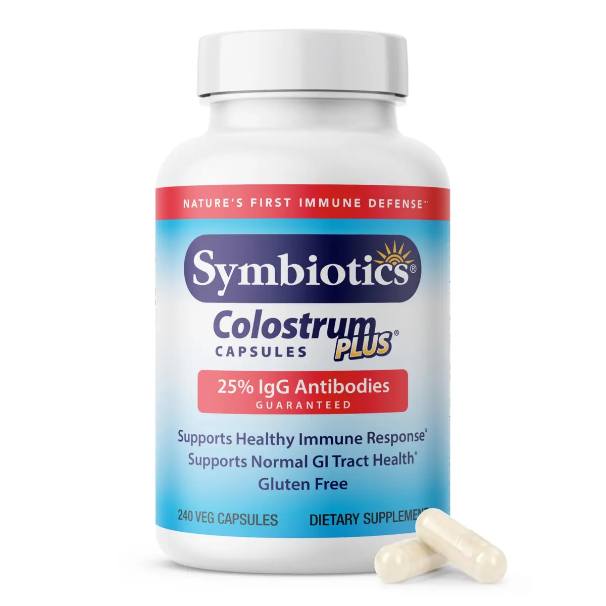 Symbiotics Colostrum Vegetable Capsules, 240 Count | Supports Immune & Digestive Wellness - main product image