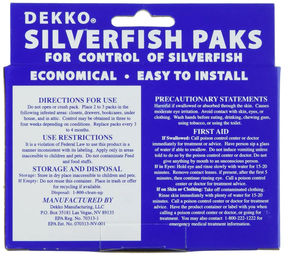 Dekko Silverfish Packs, 24 Packs | Easy Silverfish Control, Lasts 4 Months, Made in USA - view 2