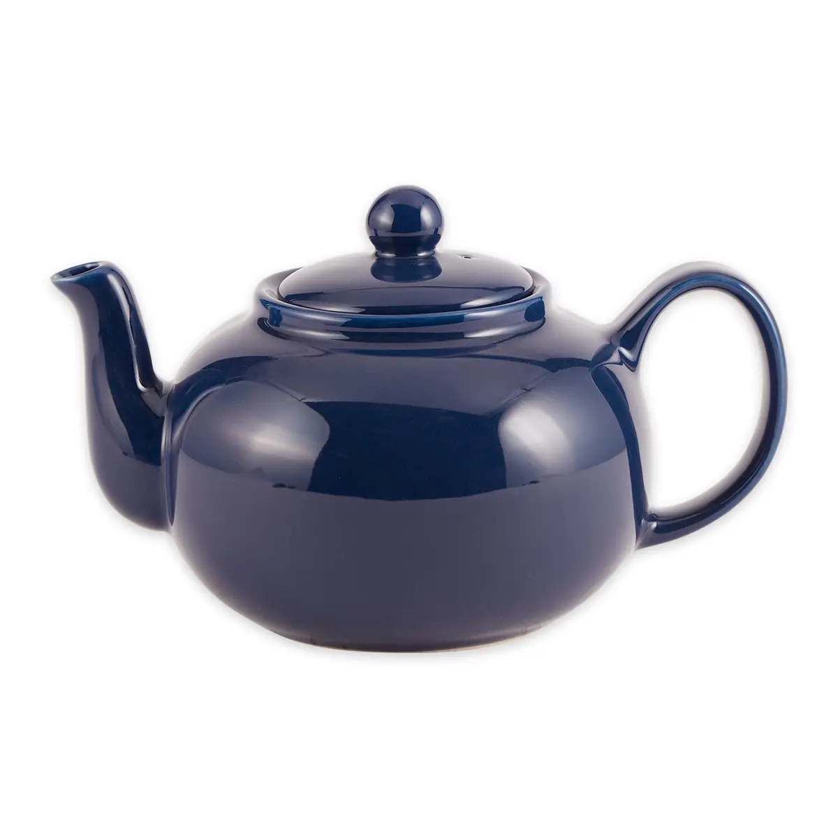 RSVP Large Stoneware 6-Cup Teapot, Blue | 42 oz capacity, Seamless & Microwave Safe - main product image