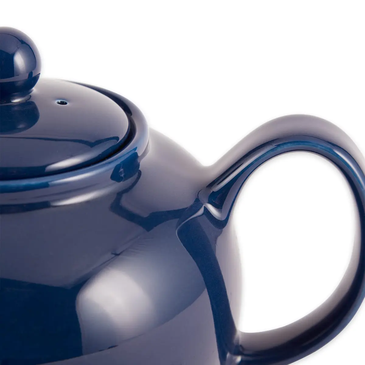 RSVP Large Stoneware 6-Cup Teapot, Blue | 42 oz capacity, Seamless & Microwave Safe - view 2