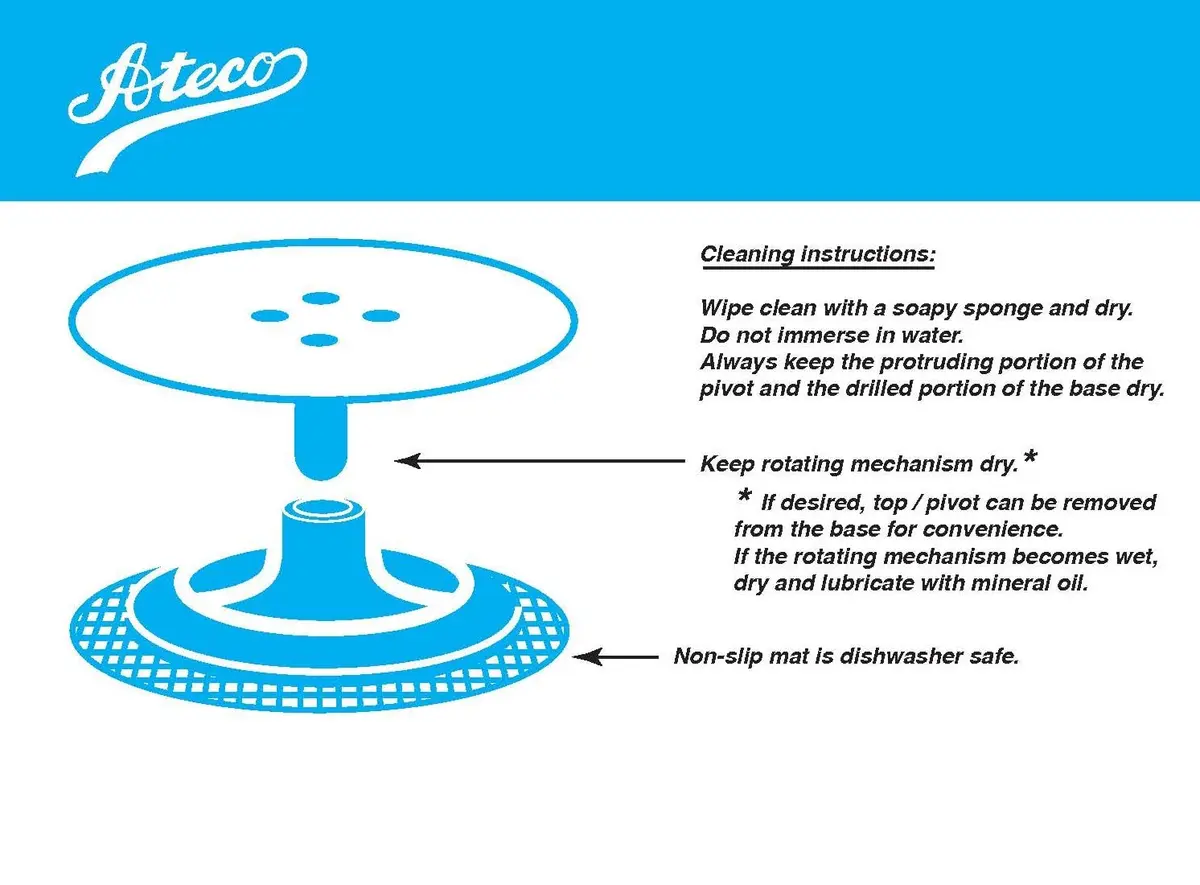 Ateco 12" Cast Iron Cake Stand with Non-Slip Pad | Heavy Duty, Durable & Made in USA - view 3