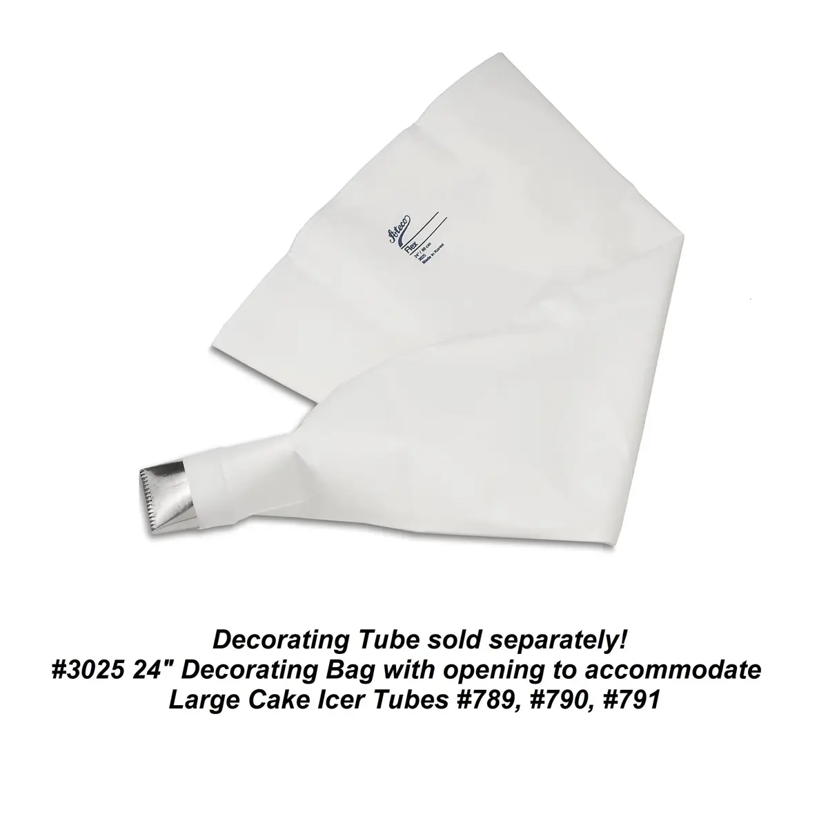 Ateco White Pastry Bag with Tip #798, 24 inch (61 cm) | Professional Quality Icing Applicator - view 3