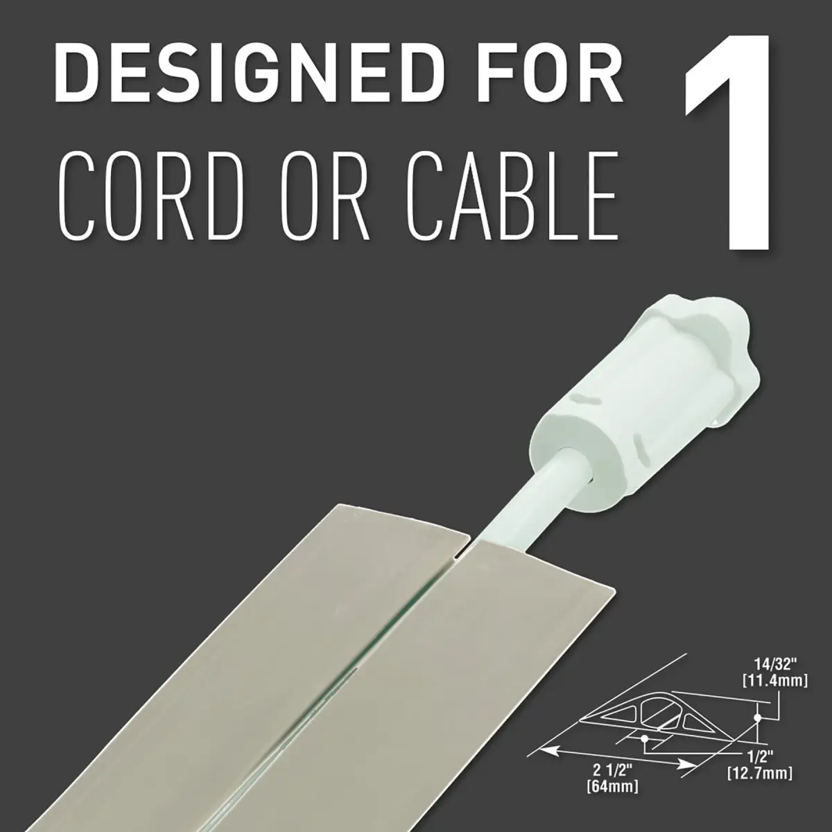 Wiremold Corduct Over Floor Cord Cover 1.5m (5 ft) Ivory | Trip-Free Cable Management for Home & Office - view 3