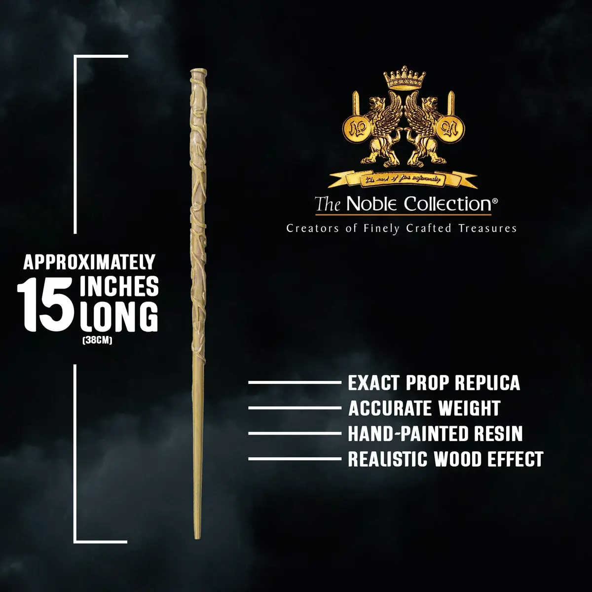 The Noble Collection Hermione Granger's Wand with Ollivanders Wand Box | Authentic Prop Replica (38.1 cm / 15 inch) - view 3