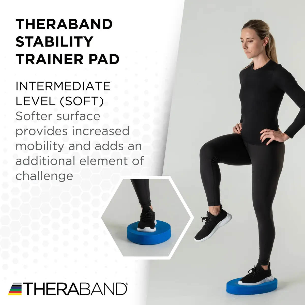 THERABAND Stability Trainer Pad Intermediate Soft Blue Foam Balance Pad 41.5cm (16.35") | Core Strength & Stability - view 6