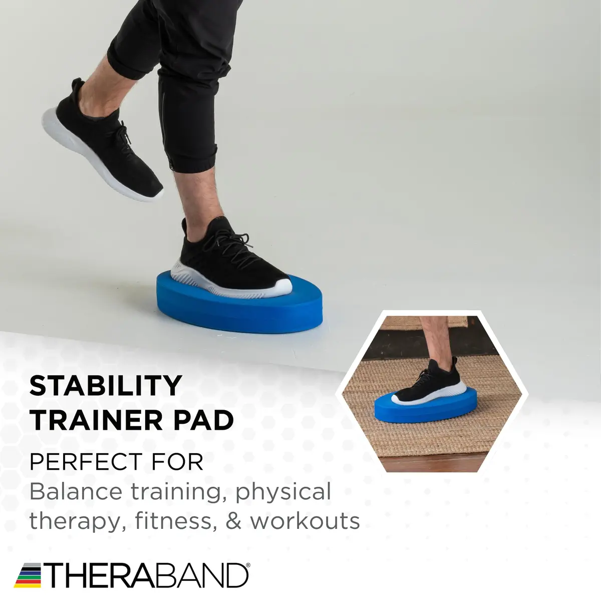 THERABAND Stability Trainer Pad Intermediate Soft Blue Foam Balance Pad 41.5cm (16.35") | Core Strength & Stability - view 7