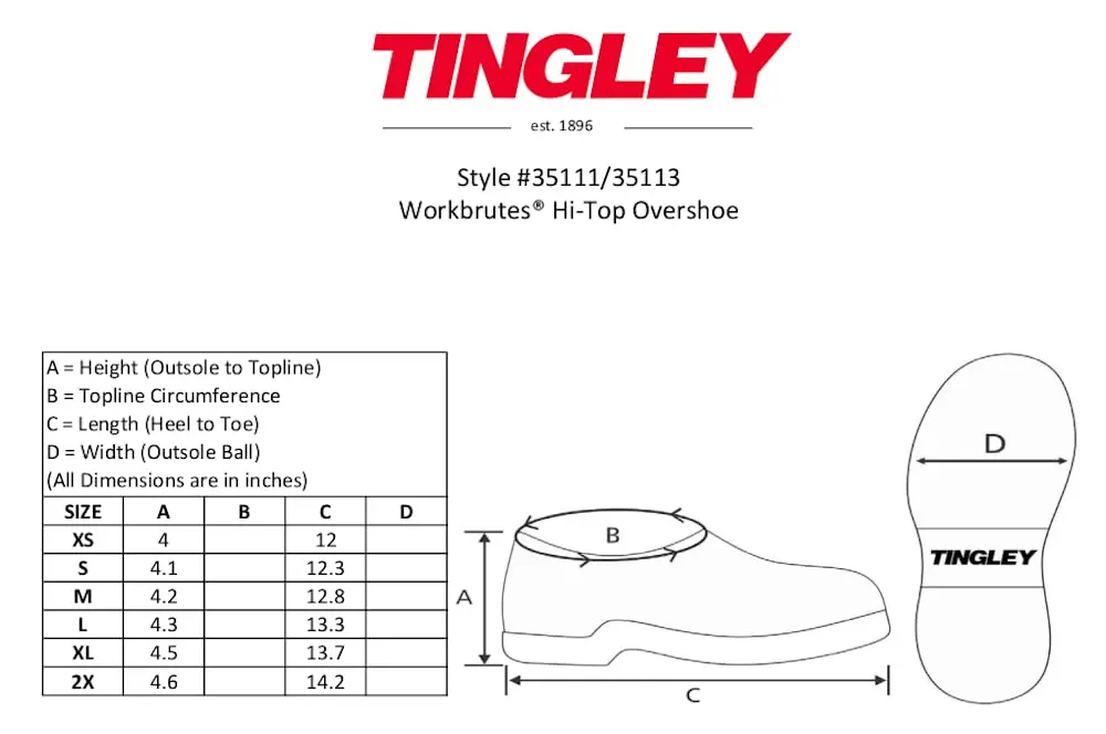 TINGLEY PVC Hi-Top Black Overshoes Large Size 9.5-11 | Waterproof Work Shoe Cover - view 4