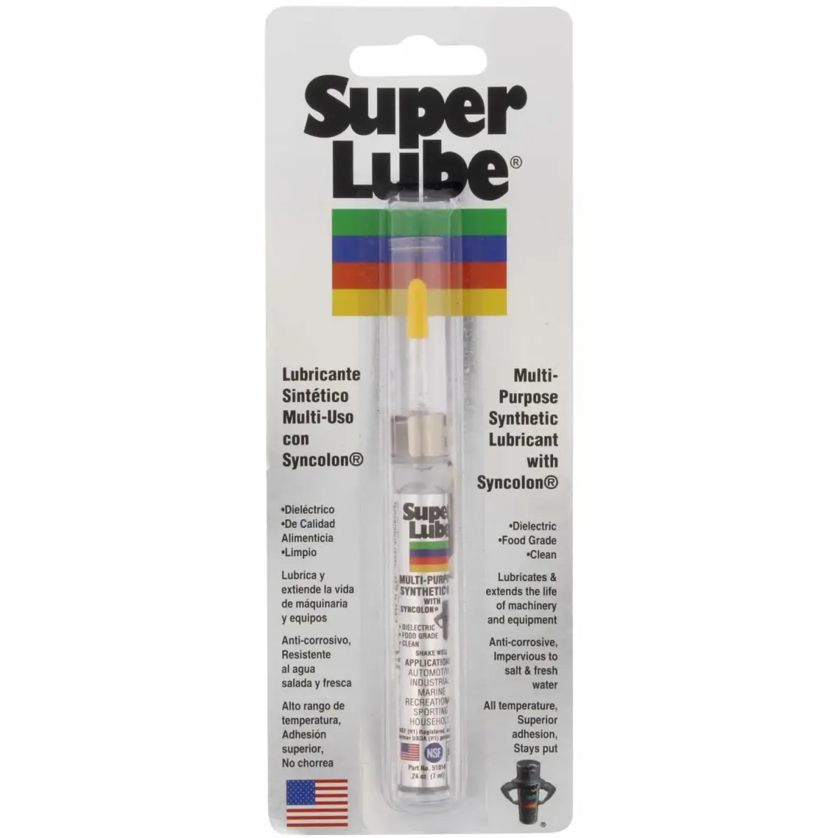 Super Lube 51010 Synthetic Oil with Syncolon (PTFE) 7.4ml (0.25 Fl Oz) | Industrial Grade Lubricant for Metal, Plastic, Rubber - main product image