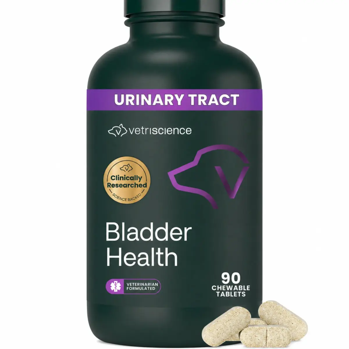 VetriScience Bladder Health for Dogs 90 Count Chewable Tablets | Supports Urinary Tract Health & Reduces Leakage - main product image