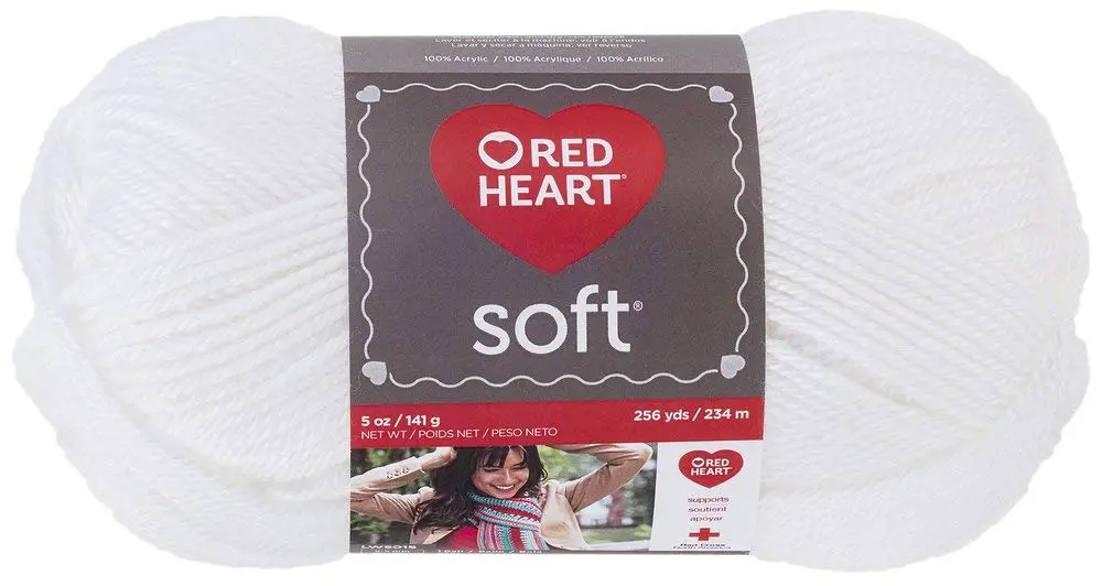 Red Heart Soft Yarn, White | Acrylic Craft Yarn for Knitting & Crochet - main product image