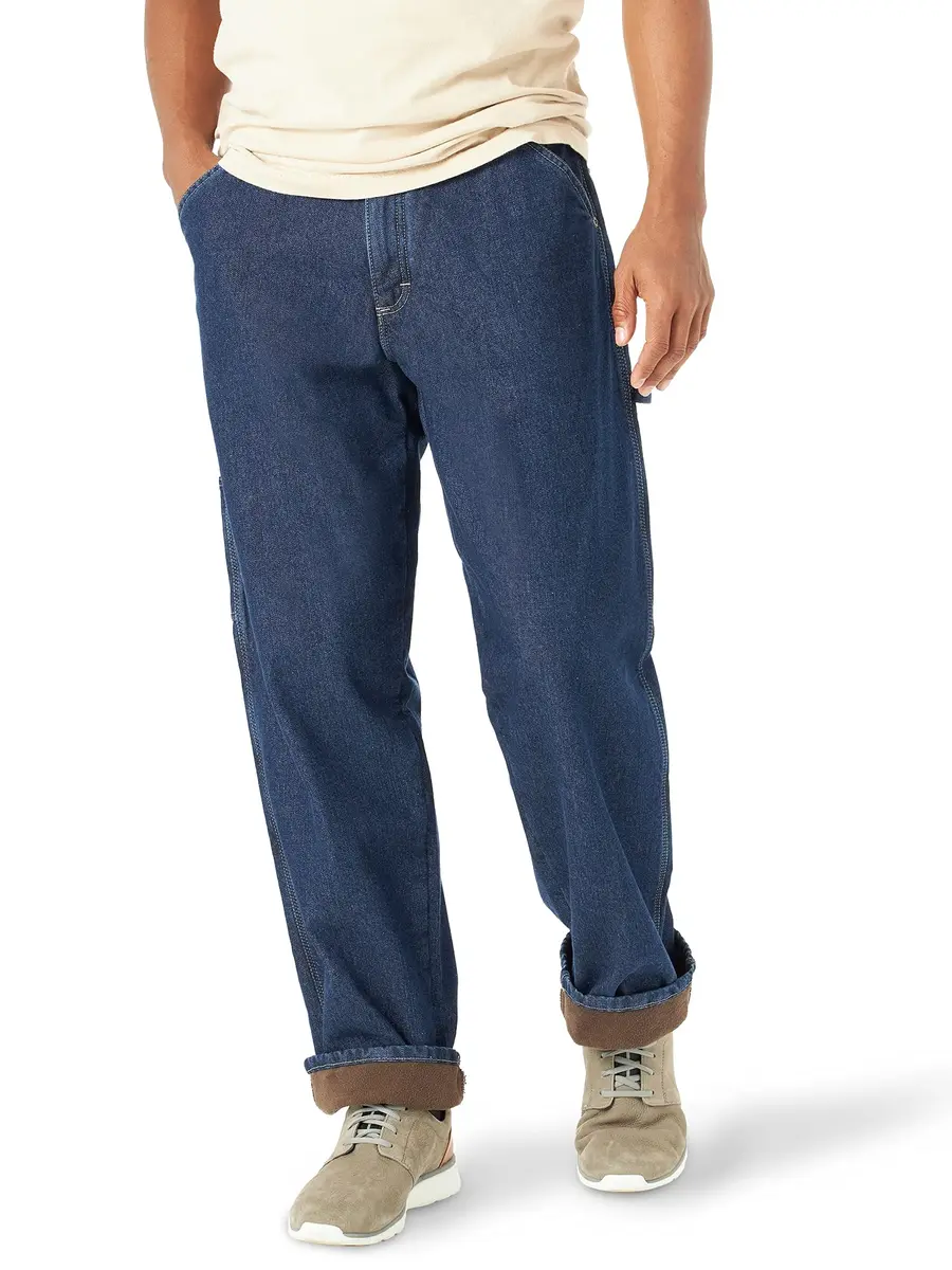 Wrangler Authentics Men's Fleece Lined Carpenter Pant, Dark Indigo, 38W x 32L | Durable Cold-Weather Workwear - main product image