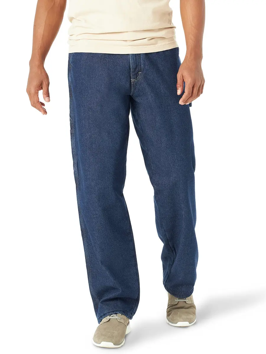 Wrangler Authentics Men's Fleece Lined Carpenter Pant, Dark Indigo, 38W x 32L | Durable Cold-Weather Workwear - view 3