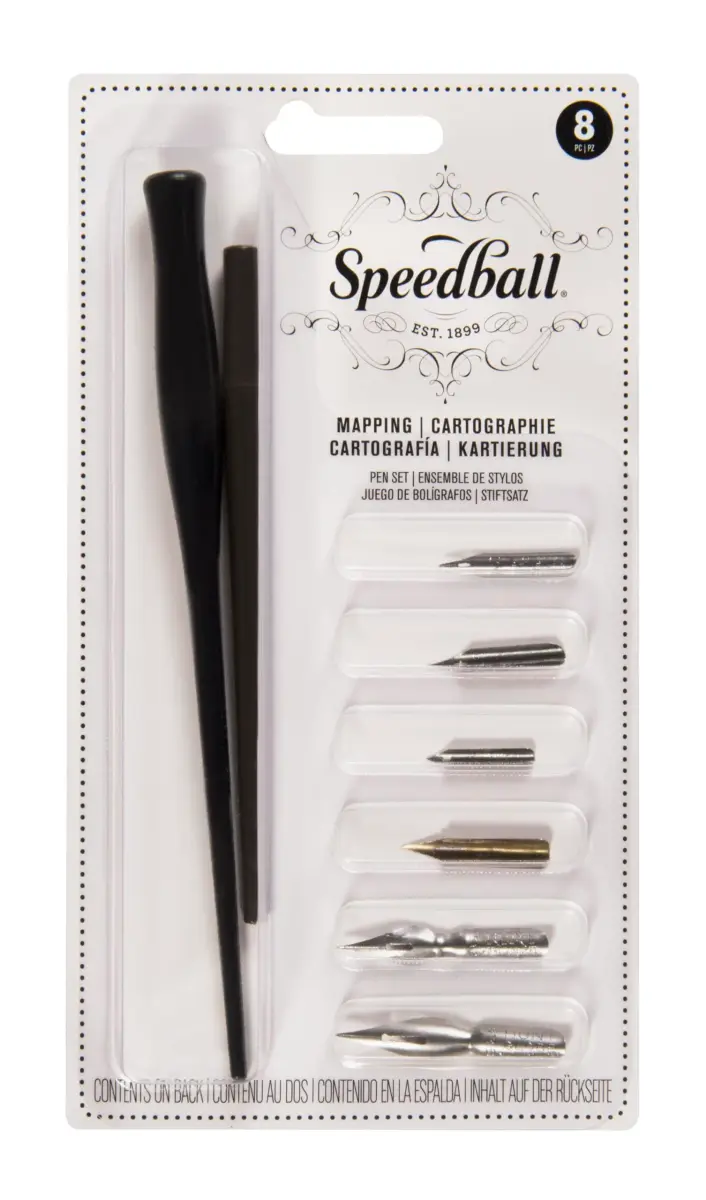 Speedball Mapping Pen Set, 6 Pen Points & 2 Holders | Technical Drawing & Drafting - main product image