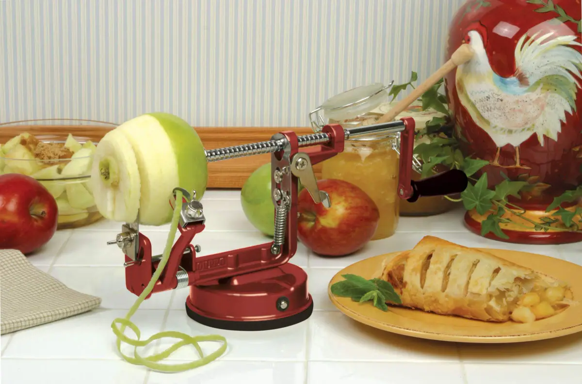 Norpro Apple Master Apple Potato Parer Slicer Corer 9.5" L x 4" W x 5.25" H Red | 3-in-1 Kitchen Tool for Fruits & Vegetables - view 5