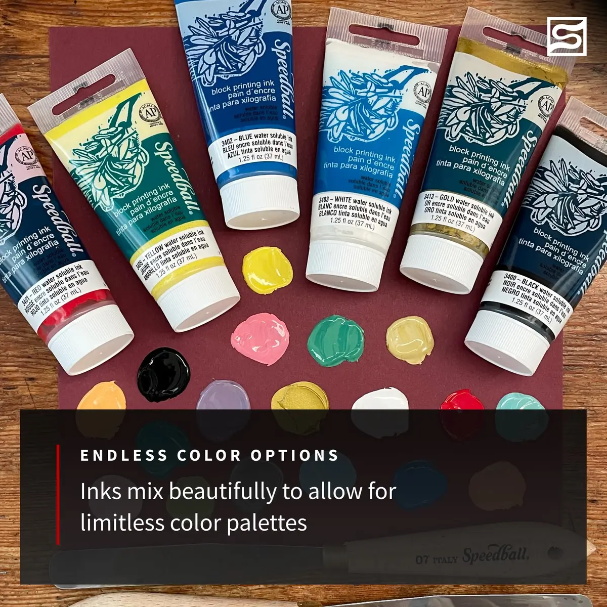 Speedball Water Soluble Block Printing Ink 8 fl oz | Bold Color, Satin Finish, Non-Toxic - view 5