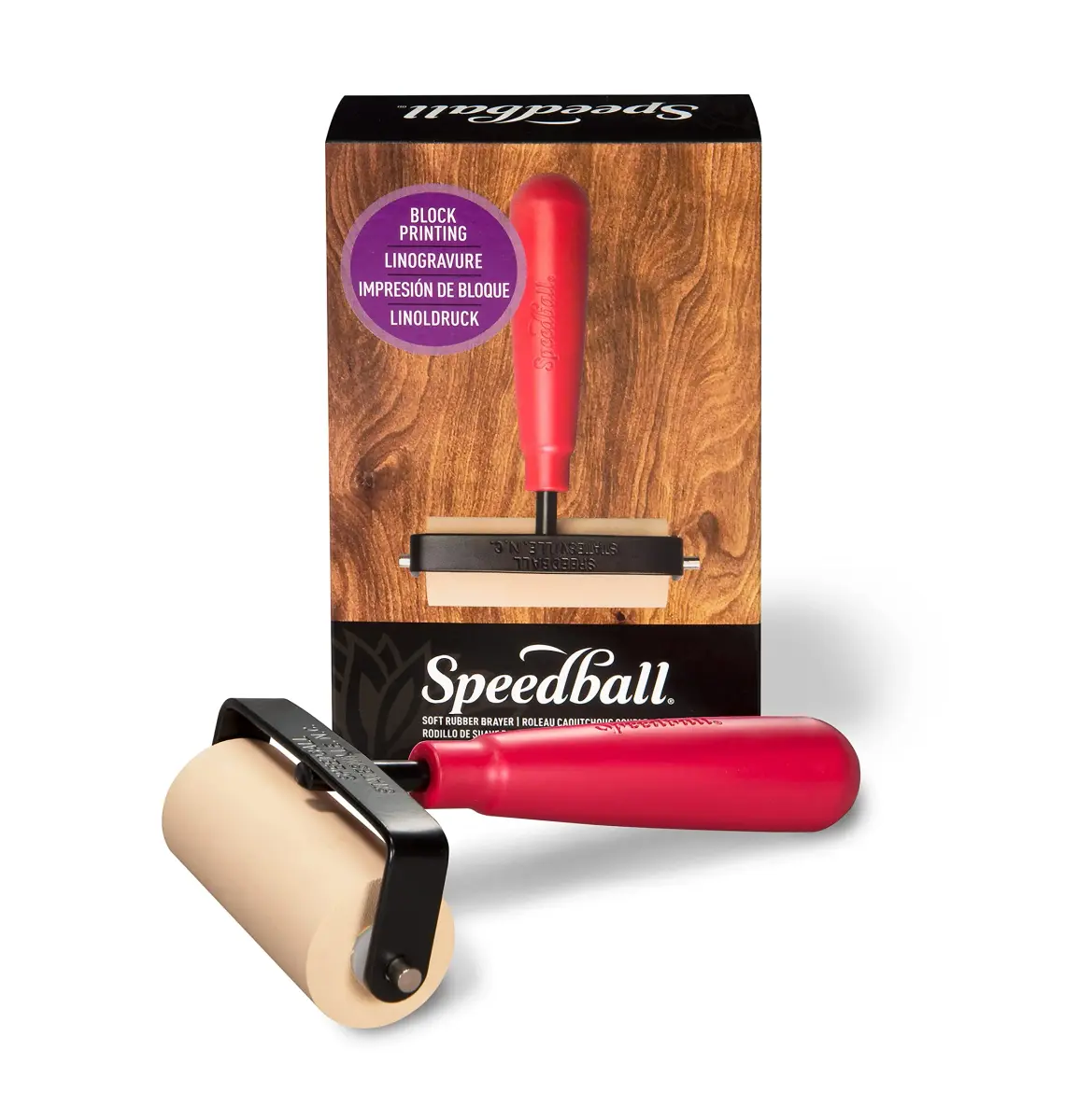 Speedball Soft Rubber Brayer 3-Inch (7.62 cm) | Printmaking Roller for Gel & Block Printing - main product image