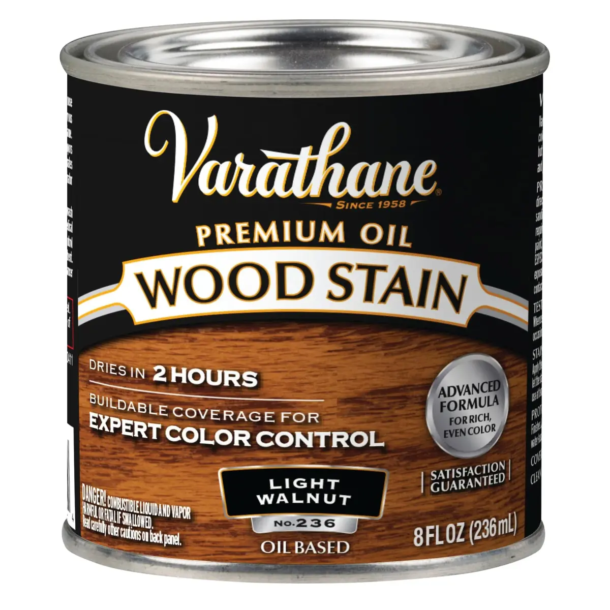 Varathane Light Walnut Oil-Based Wood Stain - Half Pint (16 Fl Oz) for Interior Wood - main product image