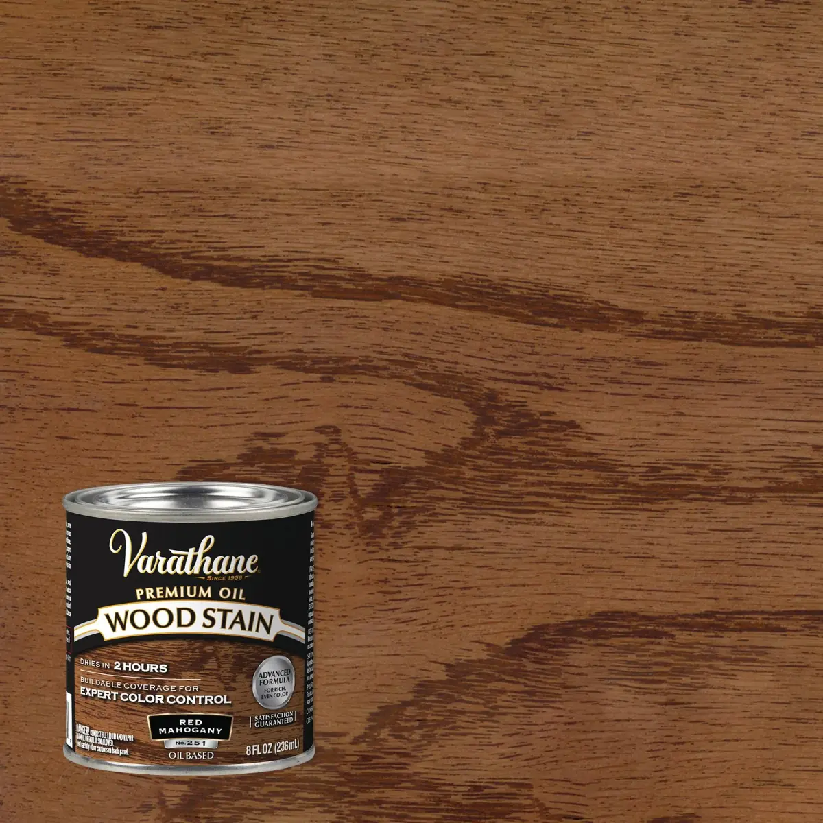 Varathane Red Mahogany Oil-Based Wood Stain Half Pint (16 Fl Oz) - Rich Color for Interior Wood Projects - view 2