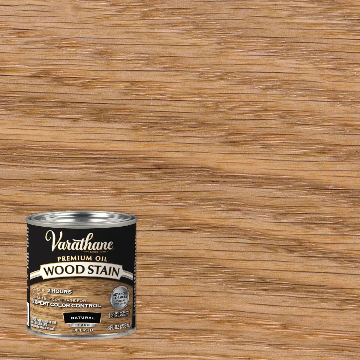 Varathane Natural Oil-Based Wood Stain - Half Pint (16 Fl Oz) for Interior Wood - view 2