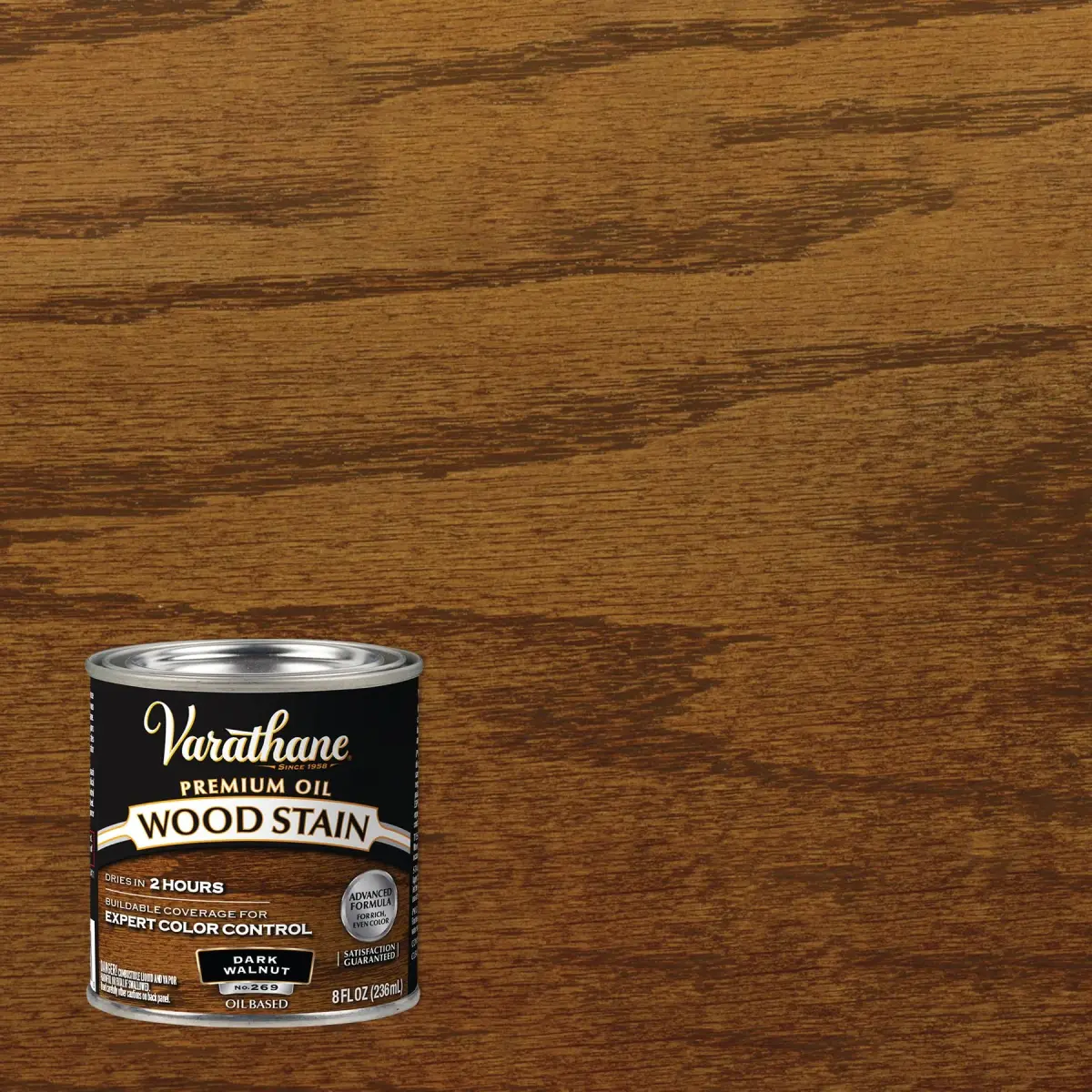 Varathane Dry Dark Walnut Oil-Based Wood Stain - Half Pint (Pack of 1) for Interior Wood - view 2