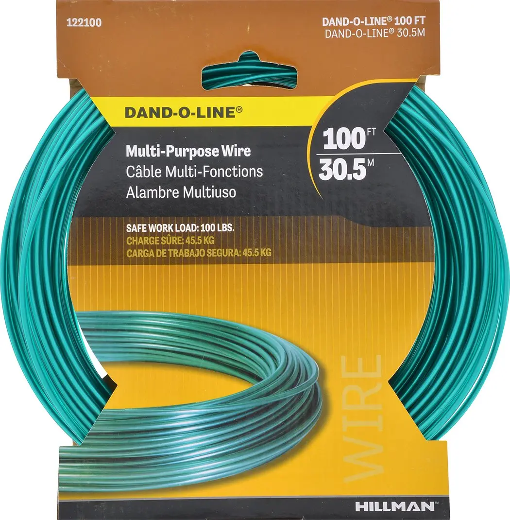 Hillman Green Vinyl-Coated Multi-Purpose Cable Wire, 100 ft, 100 lb | Corrosion-Resistant Steel Wire Rope - view 2