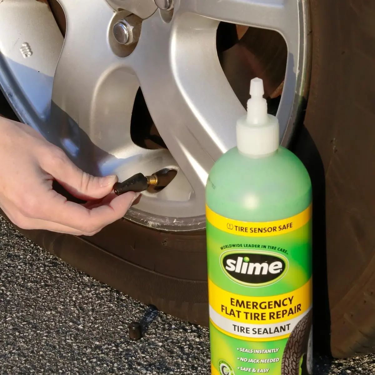 Slime 10011 Flat Tire Puncture Repair Sealant 473ml (16 oz) | Seals Punctures Up to 6mm - view 2