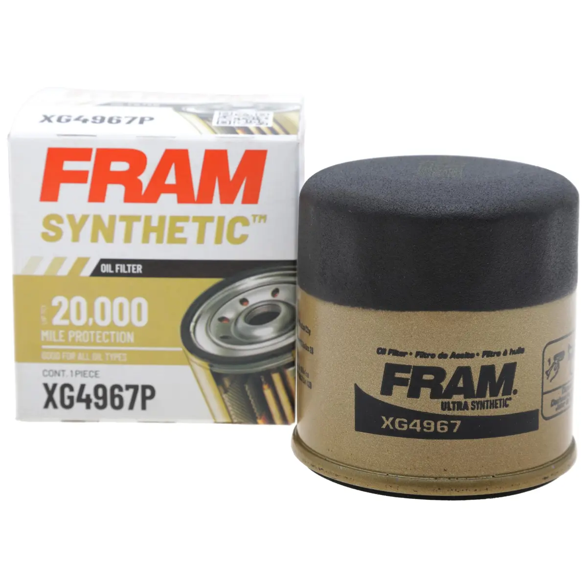 Fram Synthetic XG4967P Engine Oil Filter 3.01 in (7.65 cm) | 20,000 Mile Synthetic Oil Protection - main product image