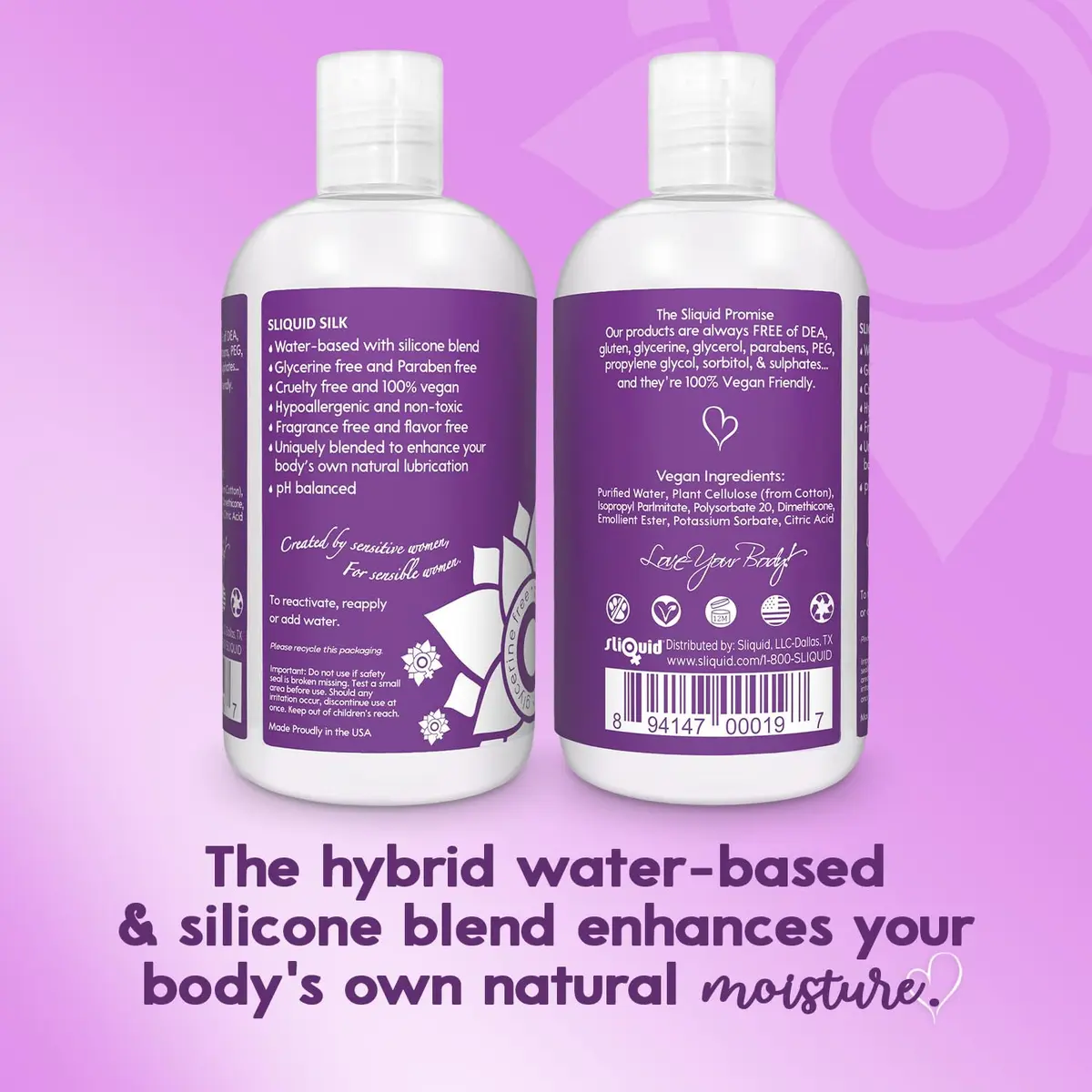 Sliquid Silk Intimate Lubricant, 8.5 Fl Oz (Pack of 2) | Hypoallergenic, Waterproof, Unscented - view 2