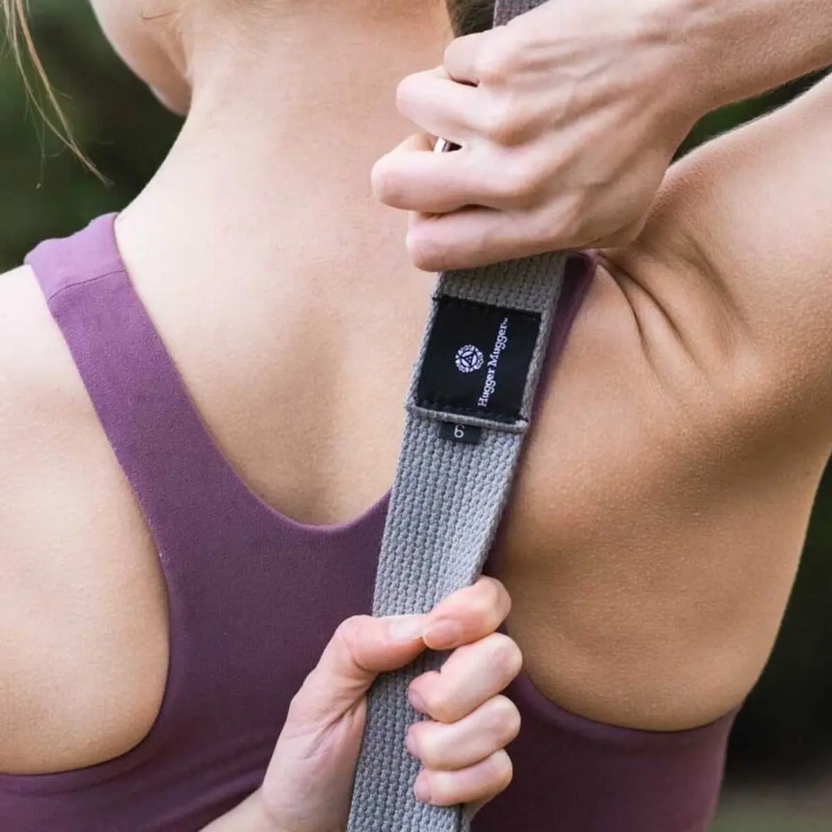 Hugger Mugger D-Ring Yoga Strap (Purple, 6 ft.) | Durable Cotton Webbing & Metal Buckle - view 7
