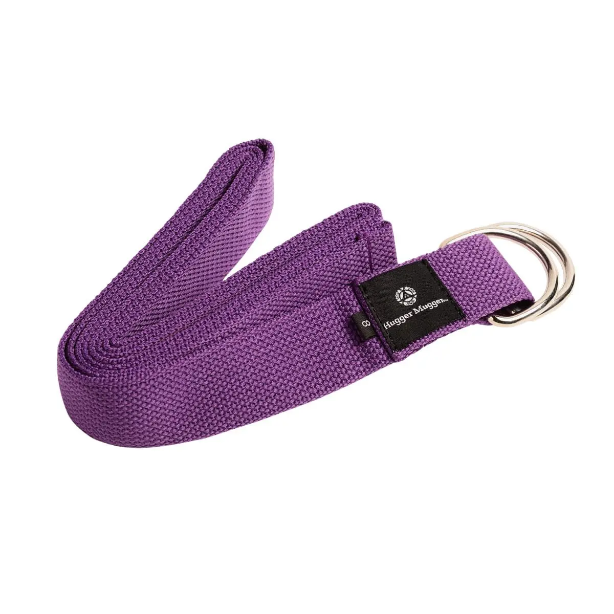 Hugger Mugger D-Ring Yoga Strap (Purple, 8 ft.) | Secure Cotton Webbing for Flexibility & Alignment - main product image