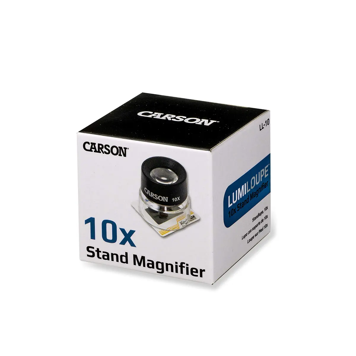 Carson LumiLoupe 10X Power Black/Clear Stand Magnifier | Ambient Light, 1.0 inch Lens Diameter - view 6