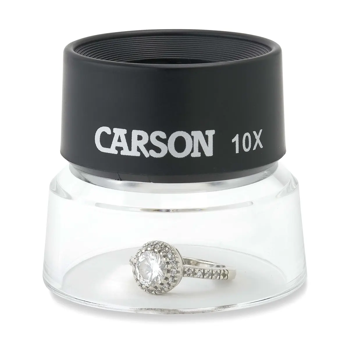 Carson LumiLoupe 10X Power Black/Clear Stand Magnifier | Ambient Light, 1.0 inch Lens Diameter - view 3