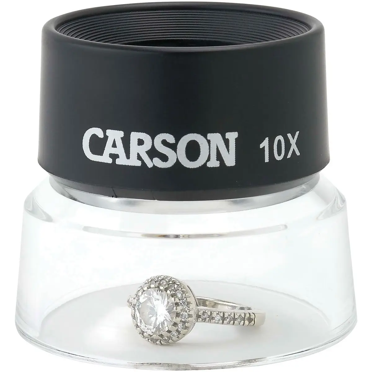 Carson LumiLoupe 10X Power Black/Clear Stand Magnifier | Ambient Light, 1.0 inch Lens Diameter - view 4