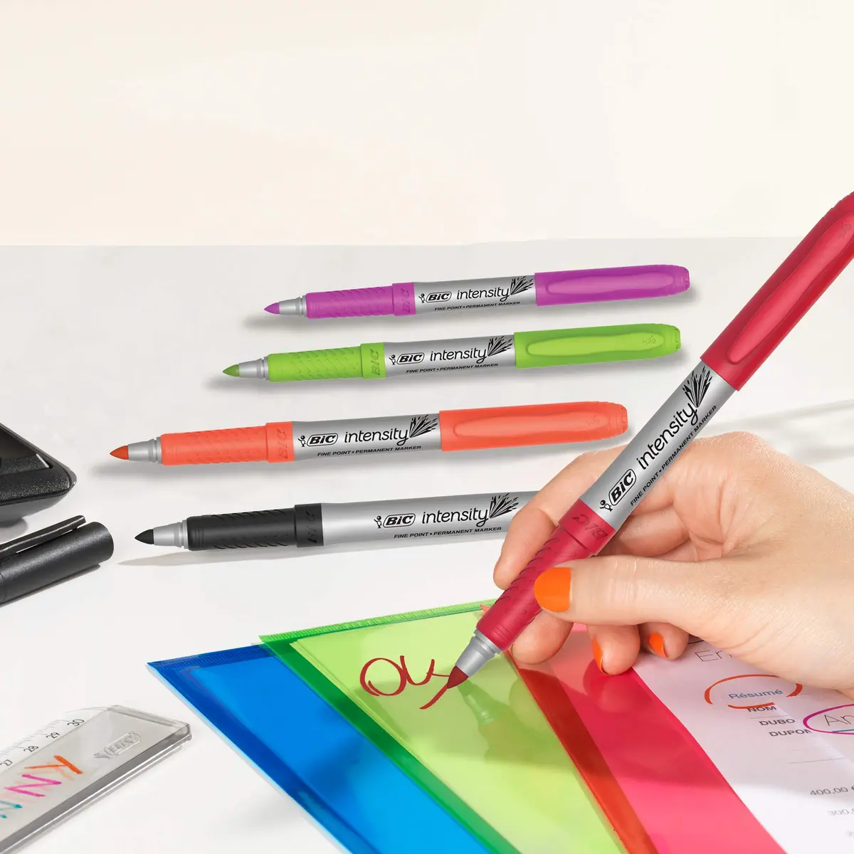 BIC Marking Pen Fine Point 8-Count Assorted Colors | Long-Lasting, Non-Slip Grip, Quick-Drying Ink - view 5